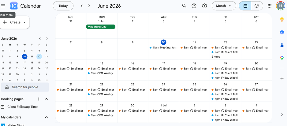 Calendar Management Sample